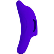 Puissant stimulateur de doigts bleu foncé delphini