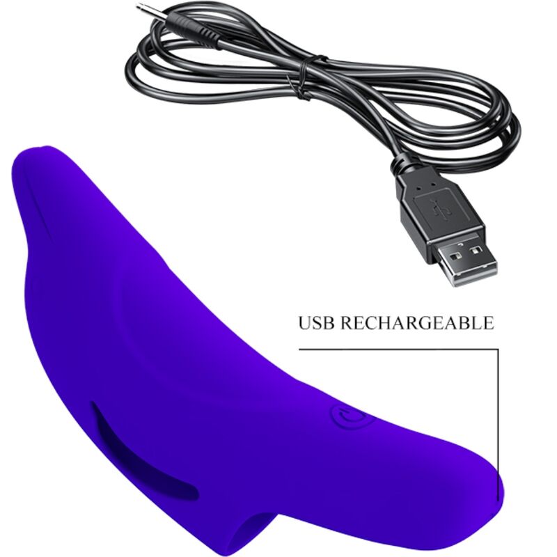 Puissant stimulateur de doigts bleu foncé delphini