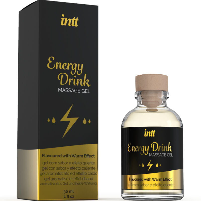 Gel de massage a l''energie aromatisee ca boisson et effet chauffant