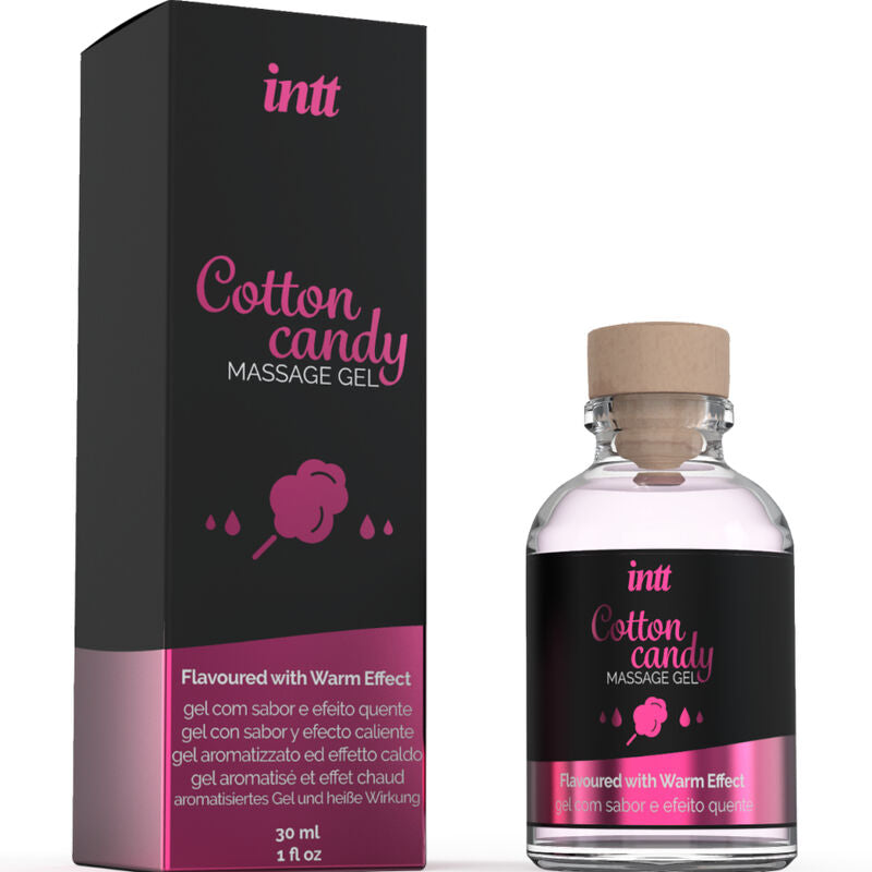 Gel de massage saveur cotton babe à papa et effet chauffant