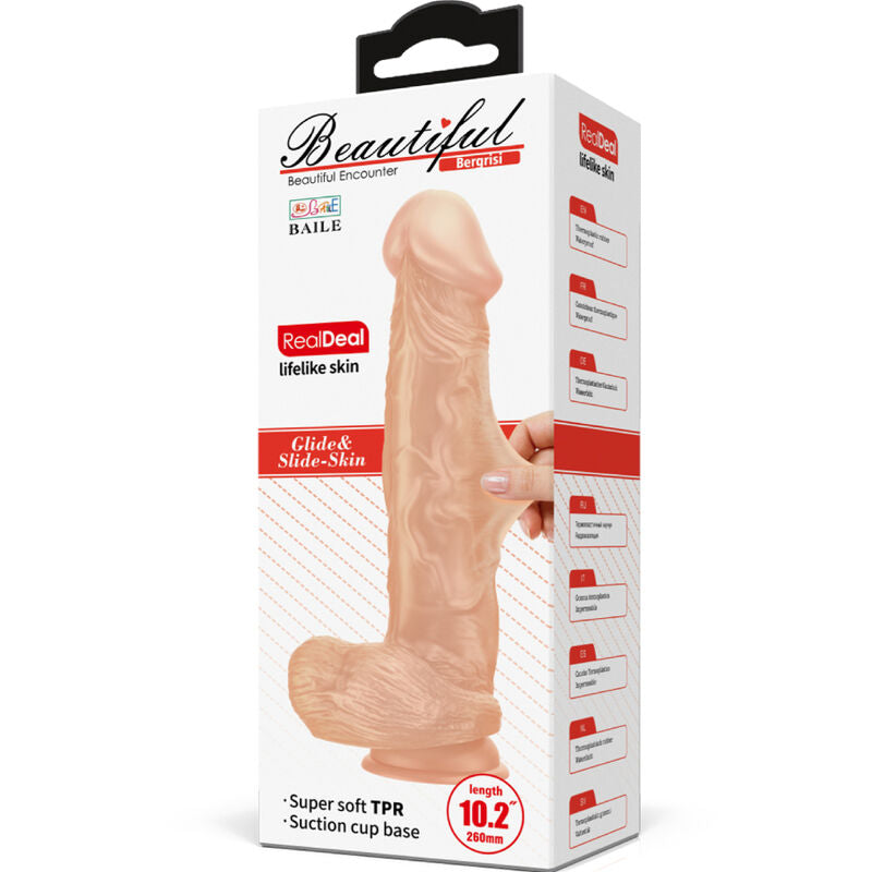 Belle rencontre bergrisi gode réaliste flexible 26 cm naturel