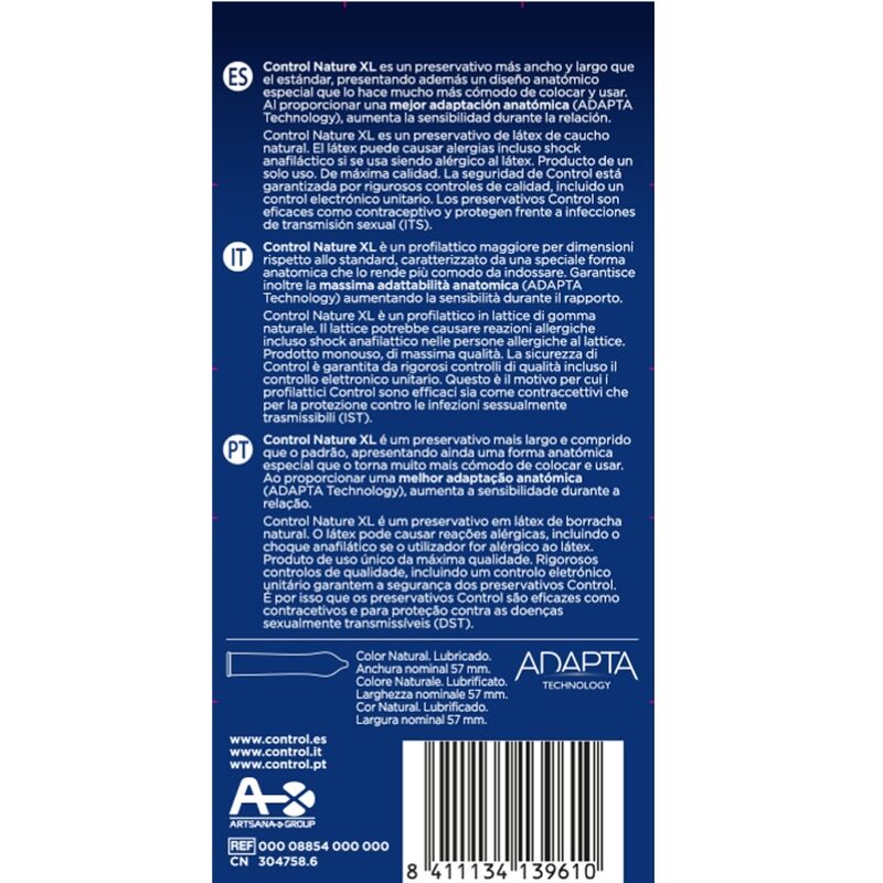 Adapta nature xl condoms 12 units