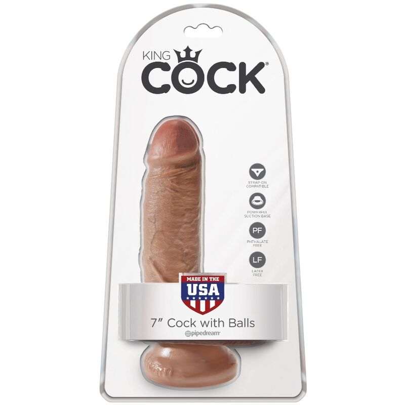 Pénis réaliste avec boules 13.2 cm caramel