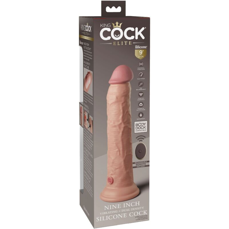 Elite vibrateur gode réaliste & télécommande en silicone 23 cm