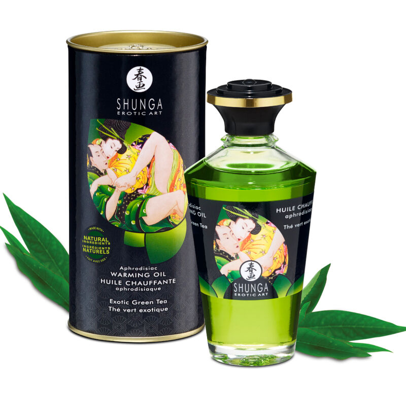 Huile de massage effet chaleur au thé vert bio 100 ml