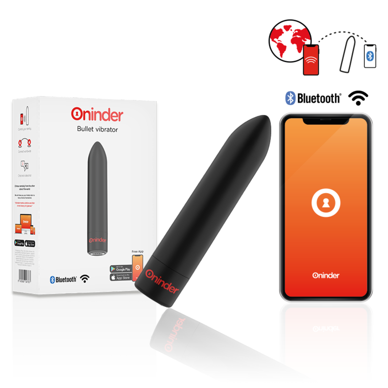 Berlin vibrateur bullet noir 9 modes 8,5 x 2 cm - application gratuite