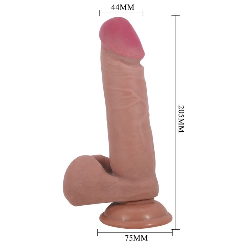 Série sliding skin gode réaliste avec ventouse sliding skin marron 20,5 cm