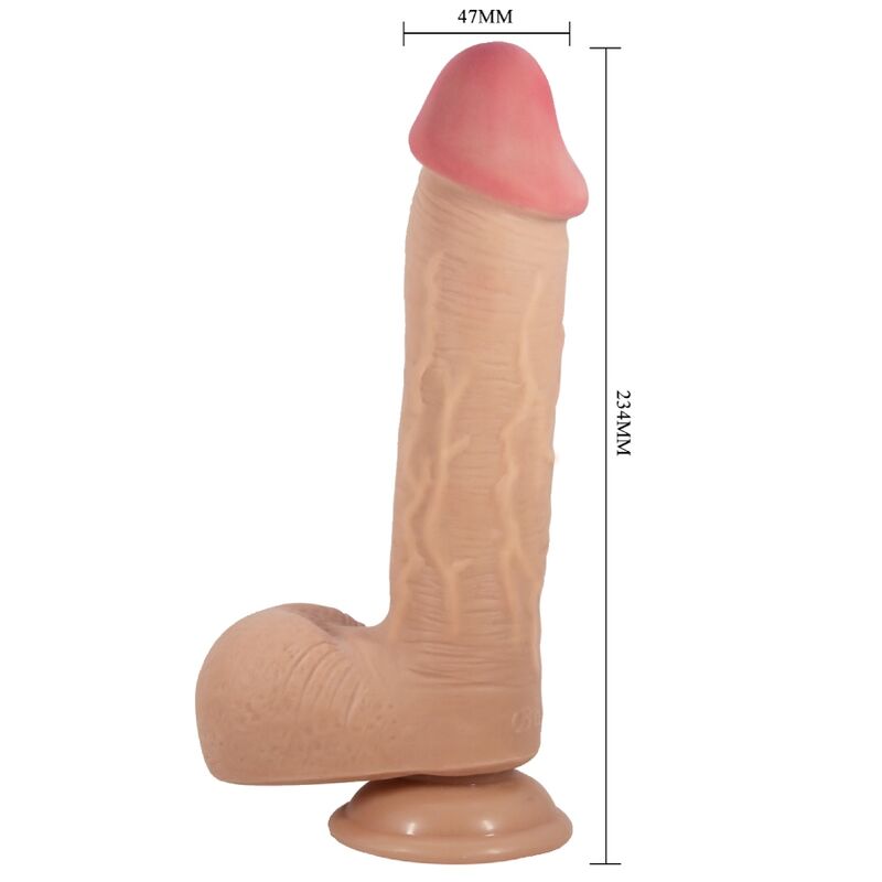 Série sliding skin gode réaliste avec ventouse sliding skin flesh 23,4 cm