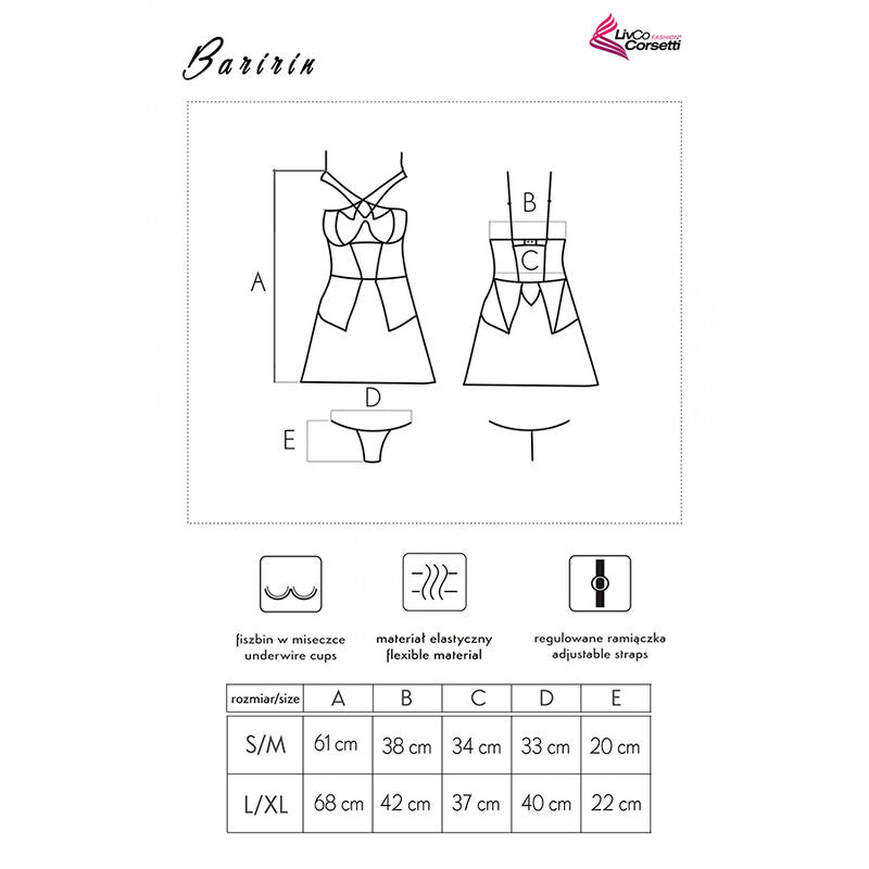 Baririn lc 90633 falda + panty negro