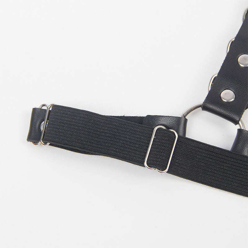 Harnais ceinture et jarretières avec anneaux et chaîne détail taille unique
