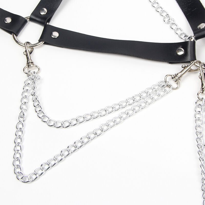 Soutien-gorge harnais avec chaîne détail taille unique