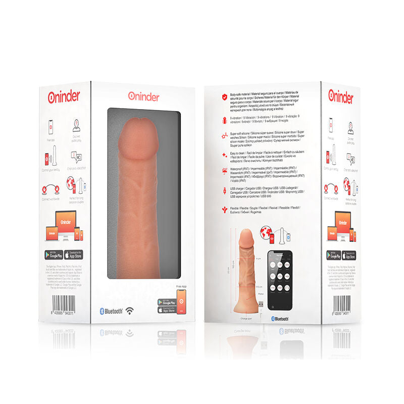 Grand gode vibrateur bogotá 9 vitesses naturel 22 cm -o- 4,5 cm - application gratuite
