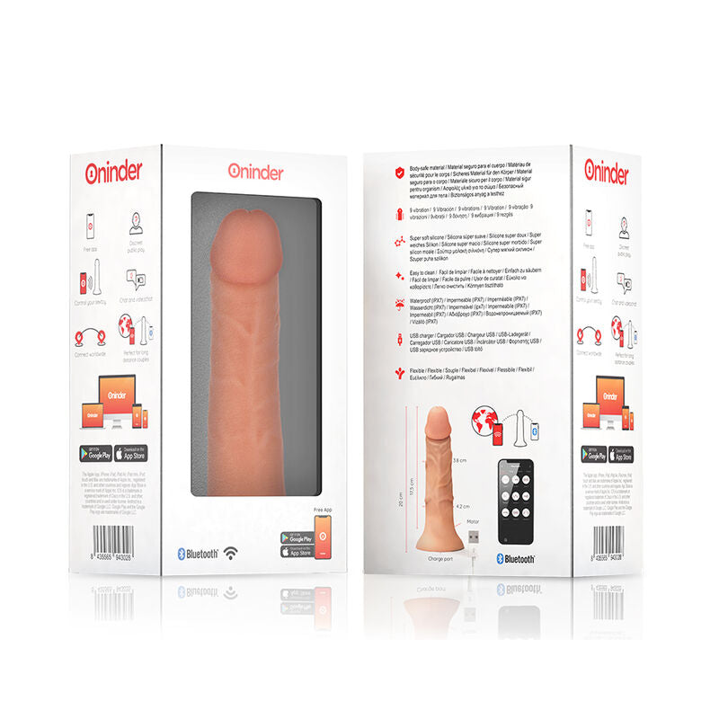 Gode vibrateur bogotá moyen 9 vitesses naturel 20 cm -o- 4.2 cm - application gratuite