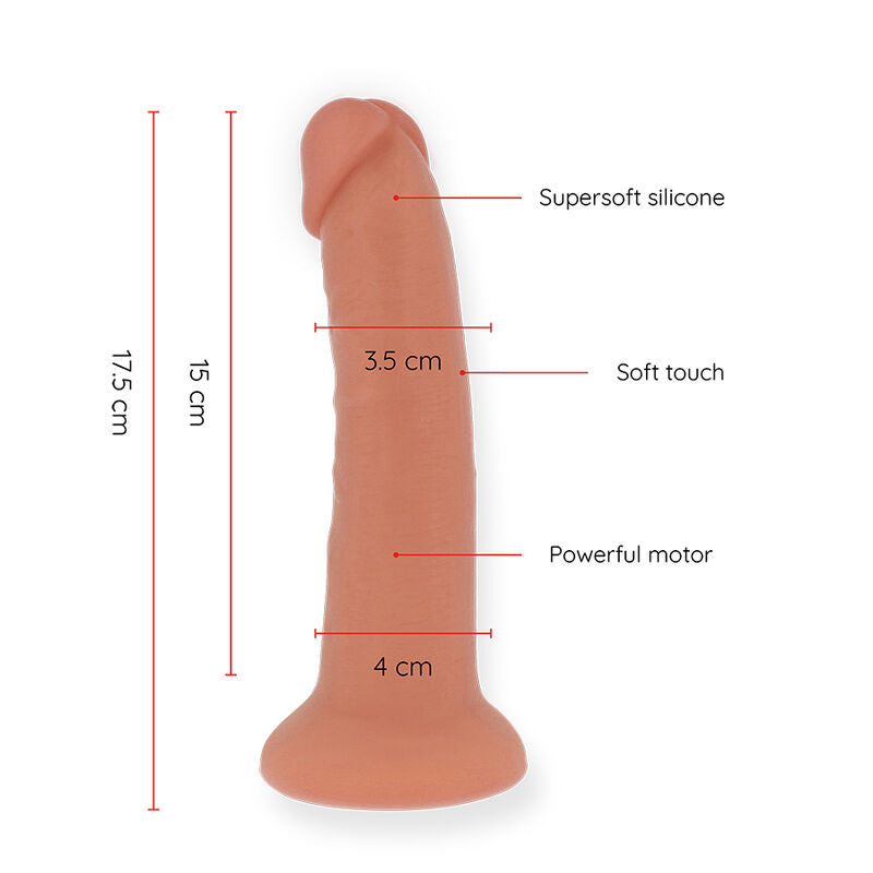 Petit gode vibrateur bogotá 9 vitesses naturel 17.5 cm -o- 4 cm - application gratuite