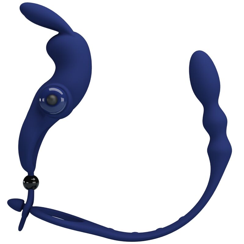 Ayad anneau vibrateur lapin avec plug bleu