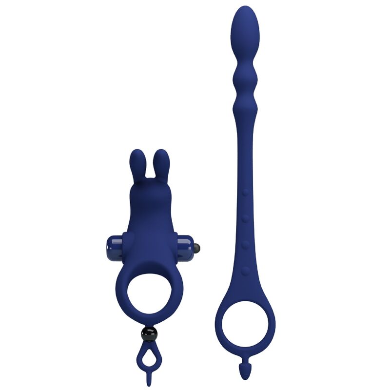 Ayad anneau vibrateur lapin avec plug bleu
