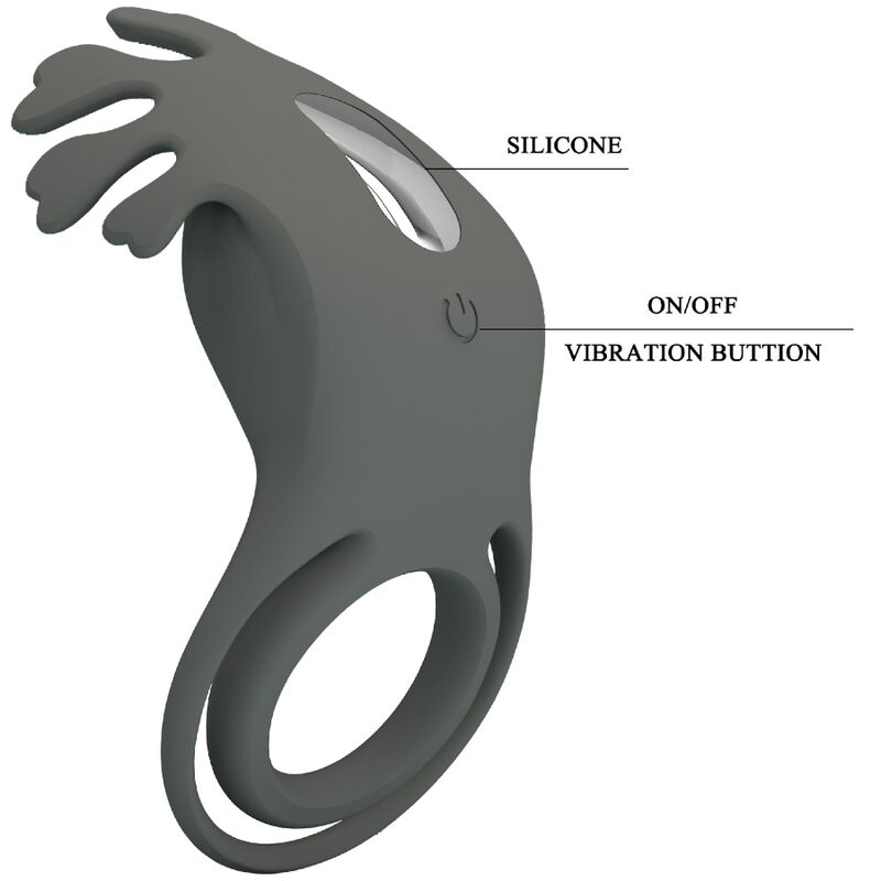 Ruben double anneau vibrant avec stimulateur gris