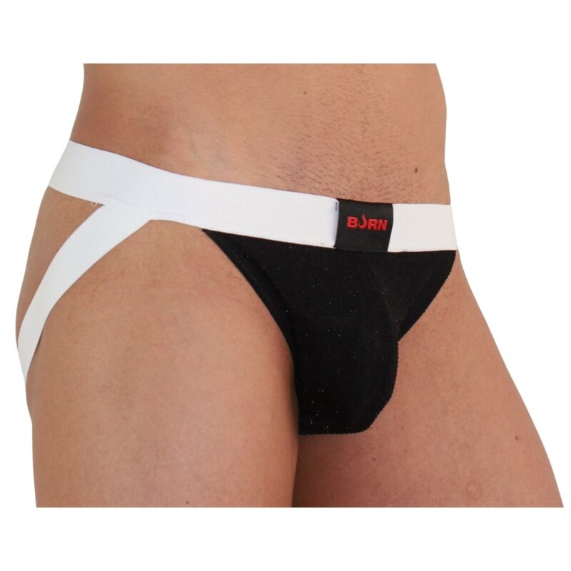 004 jock brillante negro / blanco s