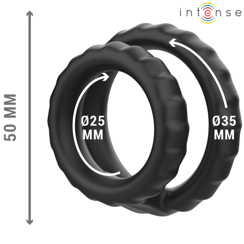 Dewey anneau pénis double silicone noir modèle 2