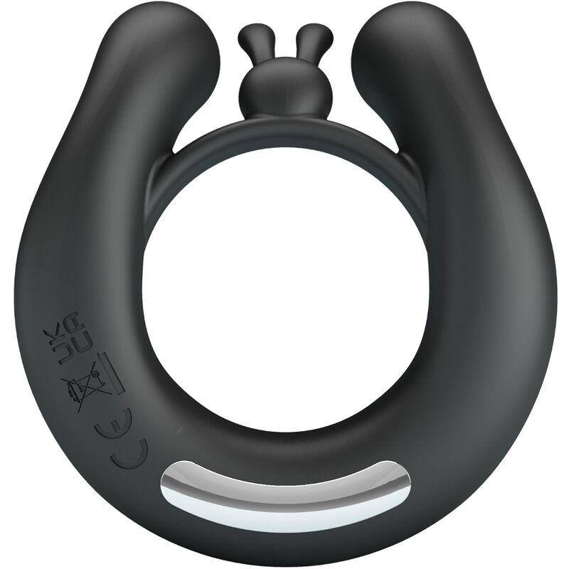 Anneau vibrant dahlia + stimulateur de clitoris 12 vibrations noir
