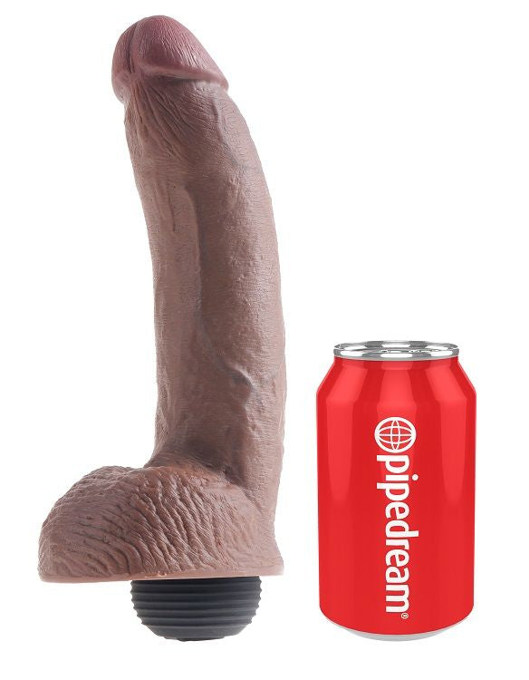 Pénis ejaculateur réaliste marron 22.86 cm