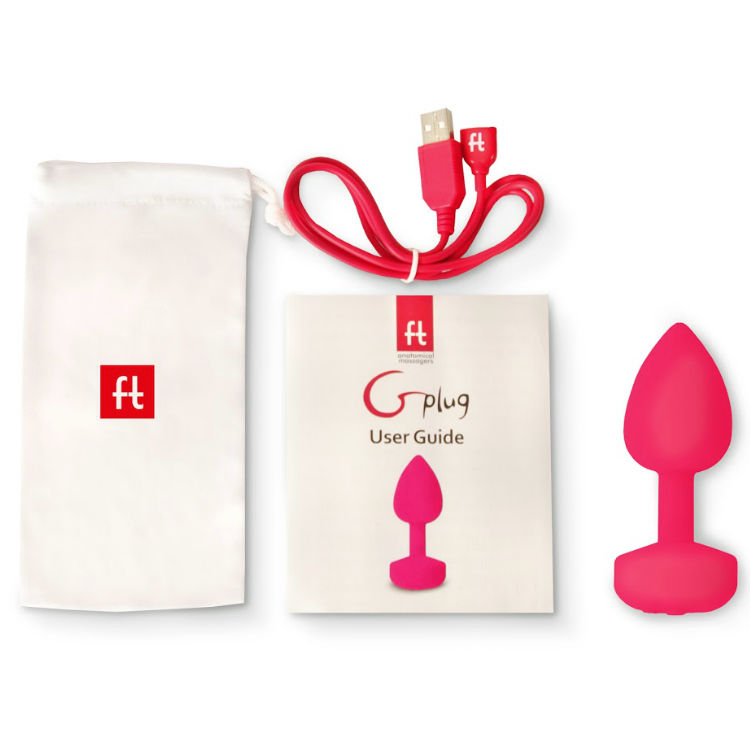 Funtoys gplug vibrateur anal rechargeable petit rose néon 3cm