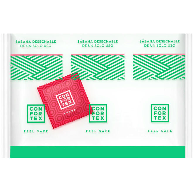 Feuilles hygiéniques jetables , sac individuel + condom fraise