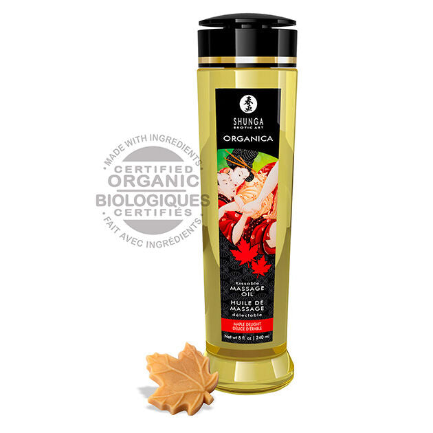 Huile de massage bio délicieux à l'érable 240 ml