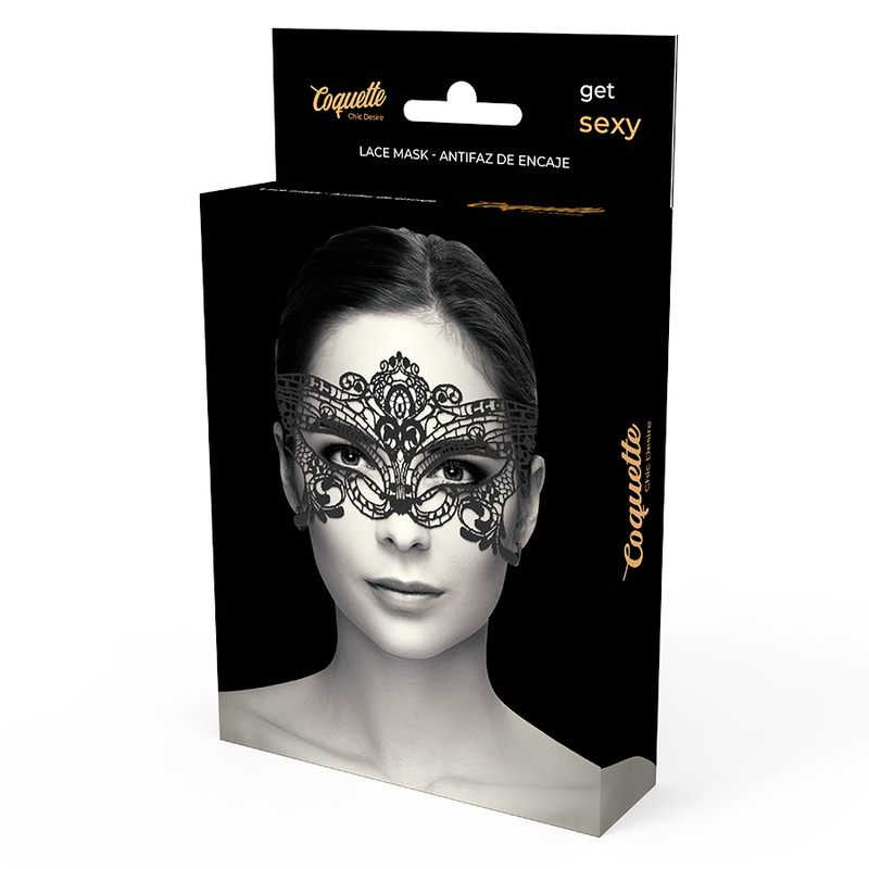 Masque large en dentelle noire