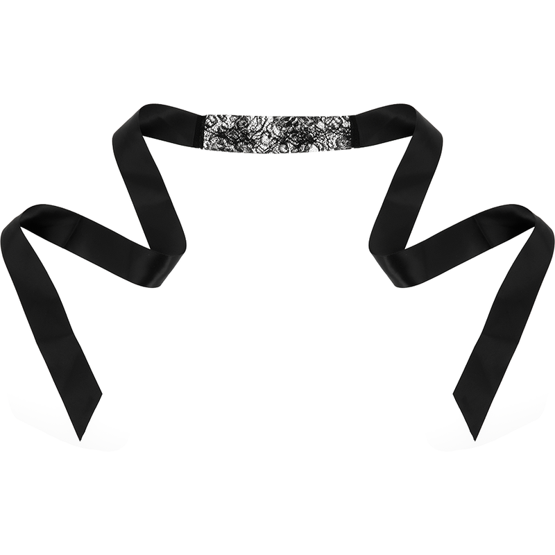Masque en dentelle noire avec ruban