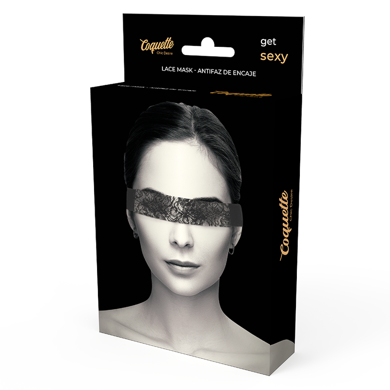 Masque en dentelle noire avec ruban