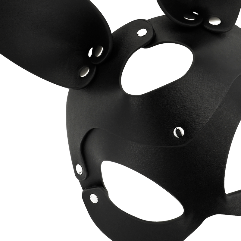 Masque en cuir vegan avec oreilles de lapin
